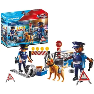 Playmobil Polizei Straßensperre mit Hund 12345