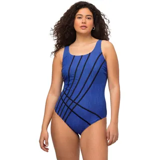 Ulla Popken, Damen, große Größen, Badeanzug, Jeansoptik, Raffung, Softfutter