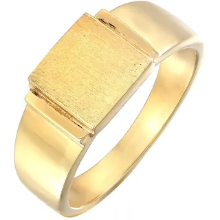 KUZZOI Siegelring Herrenring quadratisch matt in 925 Sterling Silber vergoldet, Klassischer Herren Silberring (10 mm), Goldener Bandring für Männer, Ringgröße 62