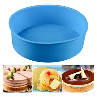 Runde Silikon Kuchenform 8 Zoll Hitzebeständig Spülmaschinenfest BPA-frei Backzubehör für Brot, Brownies und Eistorten