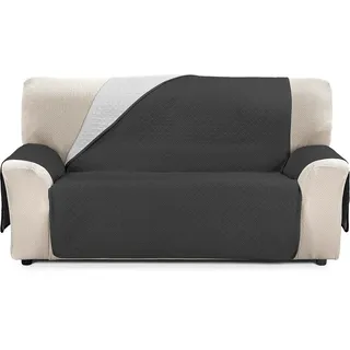 CARDENAL TEXTIL CUBRE Sofa Bicolor Reversible Rubi 2 PLAZAS GRIS/