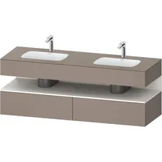 Duravit Qatego Einbauwaschtisch mit Konsolenwaschtischunterbau, 1600x550x600mm, Nische Weiß Supermatt, Doppelwaschtisch, QA4797084, Farbe: Basalt Matt/mit Nischenbeleuchtung