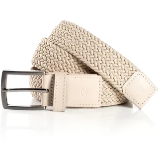 Flechtgürtel TOM TAILOR "TTJAMIE", Herren, Gr. 110, beige, Materialmix, Gürtel Flechtgürtel, 3,5 cm breiter Flechtgürtel, Casual Look, bis Gr. 120, Topseller