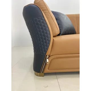 Sessel Design Couch Sofa Relax Leder Lounge Luxus Fernseh Club Polster Sitzer - Beige