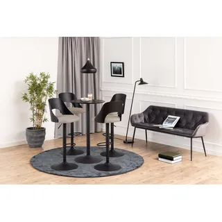 Actona GROUP »Lucy Barstuhl, Fussstütze, Drehbar, Höhenverstellbar,« Stoff/Furnier, Trompetenfuß, Gasfeder, 2er Set,