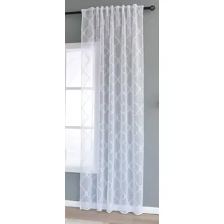 Gardine HxB 245x145 cm Natur Lacework »Valencia« Multiband Aufhängung Scherli Transparent Leinen-Optik, 2023440