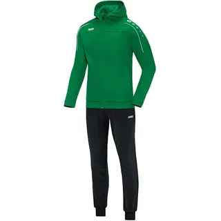 JAKO Trainingsanzug Herren & Damen Polyester Classico mit Kapuze Sportgrün XXL - Jogginganzug 2-teilig für Sport und Alltag, Jogginghose & Trainingsjacke