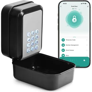 PAIRIER Smart Schlüsselbox, Bluetooth Lock Box unterstützt Tuya APP und PIN-Code Schlüsseltresor mit 12 Stelligem Zahlencode Geeignet für Haus Garage Wohnung, Ferienunterkunft