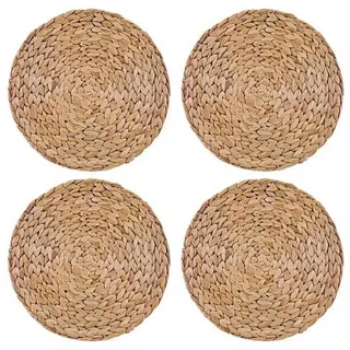 Creative Tops 4er-pack Runde Tischsets Aus Wasserhyazinthe - Brown - One Size