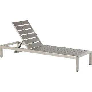 BELIANI Gartenliege Grau Silber Kunstholz Aluminium Verstellbar Modern Terrasse Balkon - Grau, Silber