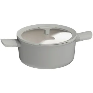 BergHOFF Kochtopf , Hellgrau , Metall , 4,4 l , 16 cm , Griffe werden nicht heiß, schadstofffrei gemäß EU-Standards , Kochgeschirr, Töpfe, Kochtöpfe