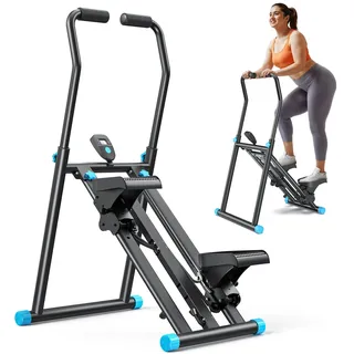 MERACH 2025 Stair Stepper Pro,Stairmaster für Zuhause mit Einstellbarem 3 Stufen Widerstand,Folding Cardio Vertical Climber Maschine Treppenmeister mit Verstellbare Lenker für Home Büro Fitnessgerät