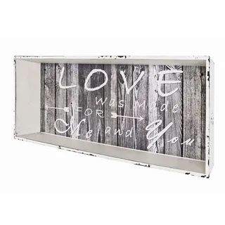 HAKU Möbel Wandregal Motiv, Vintage, MDF - Maße: B 76 cm x H 30 cm x T 12 cm, Style: Industrial