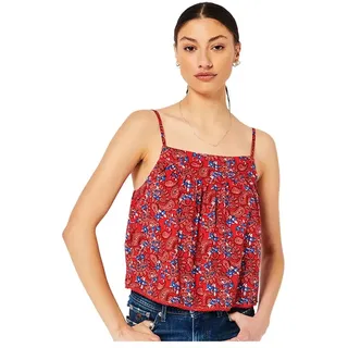 Superdry Vintage Embellished ärmellose Bluse - Paisley Red Aop - M