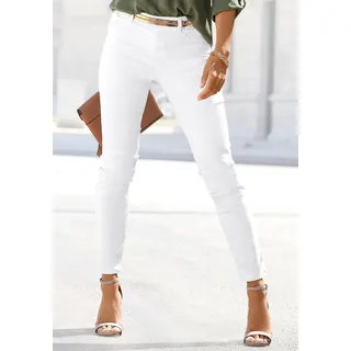 LASCANA 7/8-Jeggings "aus weichem Stretch-Denim" in Skinny-Form, Stretch-Denim, Basic, Sommerhose, weiß