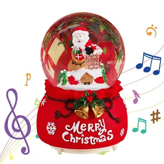 Schneekugel Weihnachten Dekoration: 15 cm Weihnachtsmusik Schneekugel mit Weihnachtsmann für Geburtstags Weihnachtsdekoration