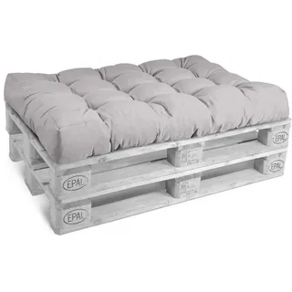 Beautissu Palettenkissen 120 x 80 x 15 cm grau 1 St.