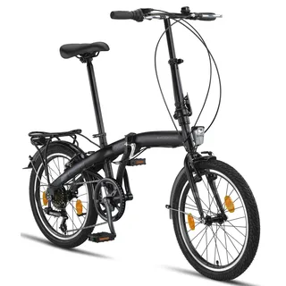 Licorne Bike CONSERES Premium Klapprad 20 Zoll Fahrrad für Herren Damen 6 Gang Schaltung Schwarz