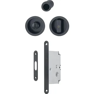 HOPPE Schiebetürbeschlag Set WC schwarz matt