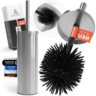 Silikon-Toilet-Bürste mit geschlossenem Halter in verschiedenen Farben (Schwarz-Weiß-Silber)
