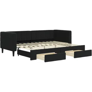 vidaXL Tagesbett Ausziehbar mit Schubladen Schwarz 80x200 cm Samt - Schwarz