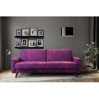 exxpo - sofa fashion 3-Sitzer »Side, trendiger Bezugsstoff, toller Sitz- und Liegekomfort, Schlafsofa«, mit Schlaffunktion, Bettkasten und hohe Holzfüße, Solitärmöbel, rot