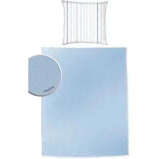 Primera Gestreift Baumwolle Blau 150 x 220 cm + 80 x 80 cm