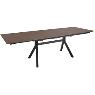 Celina Home Esstisch , Schwarz, Nussbaumfarben , Metall, Holzwerkstoff , rechteckig , Y-Form , 95x76x160-260 cm , ausziehbar, in verschiedenen Größen erhältlich, in verschiedenen Holzdekoren erhältlich , Esszimmer, Esstische, Esstische ausziehbar