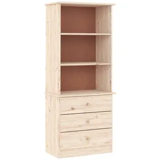 vidaXL Bücherregal Mit Schubladen Alta 60/35/142 Cm Massivholz Kiefer , Braun , Holz , Rechteckig , 60x142x35 cm , Wohnzimmer, Regale, Bücherregale