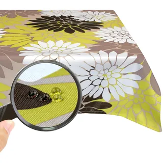 Valia Home Tischdecke mit Teflonbeschichtung für Innen- & Außenbereich anwendbar Wasser & Schmutzabweisend Dank verlässlichem Lotuseffekt - 140 x 280 cm Blume