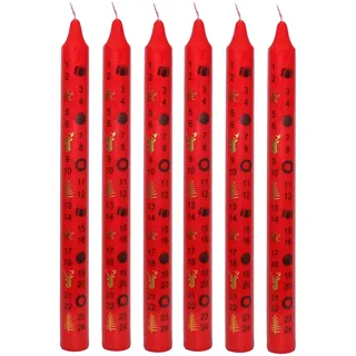 Weihnachten Advent Kerze 6 Verpackt 25cm Konisch Countdown Party Farbe Fotos Rot
