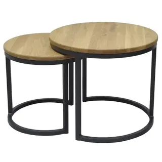 Faktorei Bente Beistelltisch 2er Set Wildeiche/Metall