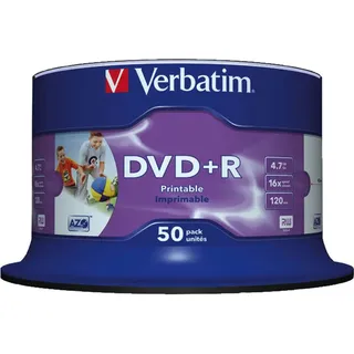 Verbatim DVD+R 4,7 GB 16x bedruckbar 50 St.