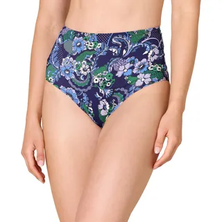 Amazon Essentials Damen Badehose mit hoher Taille (erhältlich in Übergröße), Tiefblau Paisley, 44