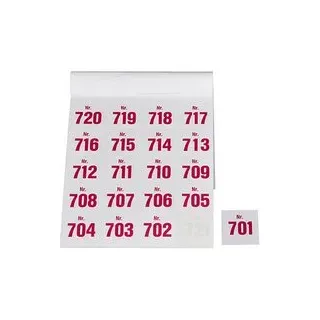 WOLF & APPENZELLER Klebenummern Zahlen, magenta 20,0 x 24,0 mm, 100 Etiketten