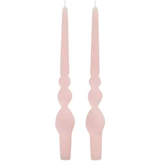 Set mit 4 handgefertigten Kerzen mit Spirale Voluta – Höhe 30 cm – Pfirsich/Peach Fuzz- Cereria Di Giorgio