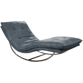 W.Schillig Relaxliege daily dreams Leder 75 x 85 x 169 cm Blau mit Kissen