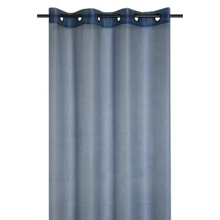 Vorhang Küchengardine Gardine 140x260 cm dunkelblau glänzend transparent Deko