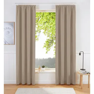 OTTO home Vorhang "SOLA" Kräuselband 1 Stk. tlg. Breite:130 cm, 1 Schal, einfarbig, Verdunkelung, taupe