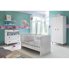 Bild von Babyzimmer Cannes mit 2-türigem Schrank 3-tlg. alpinweiß/eiche