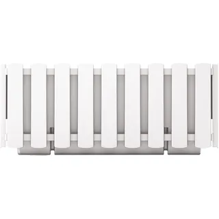 Prosperplast Boardee Fencycase Blumenkasten Balkonkasten Blumentopf Pflanzkasten Rustikales Design für Innen- und Außenbereich (580 mm Länge, Weiß)