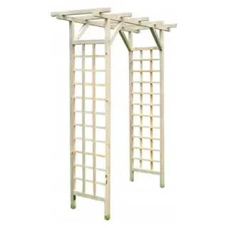 Pergola mit Rankelementen Rosenbogen Gartenpavillon 100% Natürliches Holz 128X210X40cm