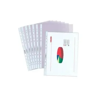 herlitz Prospekthüllen DIN A4 transparent genarbt 0,08 mm, 100 St.