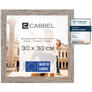 CABBEL Bilderrahmen 30x30 cm, Eiche Dunkel, stabiles MDF-Holz Rahmen, bruchsicherem Plexi-Glas, zum Aufhängen, ideal für Fotos/Bilder/Collage