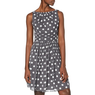 Swing Damen Cocktailkleid mit Polka-Dots, Midi, Gr. 38, Mehrfarbig (grey/white 1394)