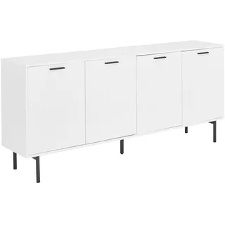 Mid.you Sideboard , Schwarz, Weiß , Metall , 4 Fächer , 180x80x40 cm , Kleinmöbel, Kommoden, Sideboards