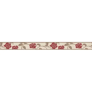 A.S. Création Borte selbstklebend Blumen 5 m x 5 cm Rot-Braun