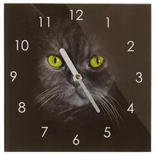 Wanduhr , Multicolor , Glas , 20x20x3.1 cm , Dekoration, Uhren, Wanduhren