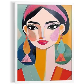 Poster REINDERS "Farbenfrohe Frau", bunt (farbe bild(er): mehrfarbig), B:50cm H:70cm T:2,2cm, Bilder, Poster, Wohnzimmer - Mehrfarbig - MDF - Abstrakt - 50x70 cm