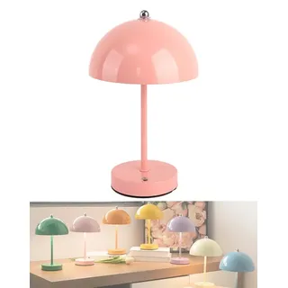 Pilz Tischleuchte Akku Dimmbare Tischlampe Rosa Touch Kabellos LED Mushroom Lamp USB Aufladbar Nachttischlampe Ohne Kabel 3000K-6000K Pilz Lampe Tragbare Tisch Lampe mit Batterie für Drinnen,Rosa